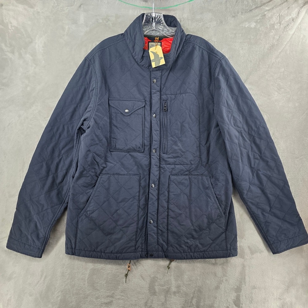 NWT Relwen Mens XL Quilted Tanker Jacket Navy Blue Diamond Stitch M102708